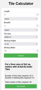 TILE CALCULATOR - Civil Material Calculator